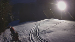 Prostřední část sjezdovky a snowpark