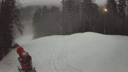 Prostřední část sjezdovky a snowpark