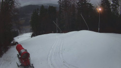 Prostřední část sjezdovky a snowpark