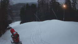 Prostřední část sjezdovky a snowpark