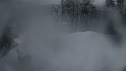 Prostřední část sjezdovky a snowpark