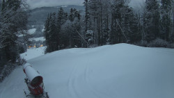 Prostřední část sjezdovky a snowpark
