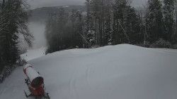 Prostřední část sjezdovky a snowpark