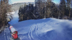 Prostřední část sjezdovky a snowpark