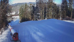 Prostřední část sjezdovky a snowpark