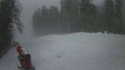 Prostřední část sjezdovky a snowpark