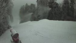 Prostřední část sjezdovky a snowpark