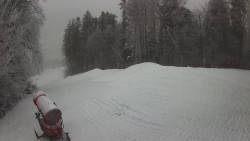 Prostřední část sjezdovky a snowpark