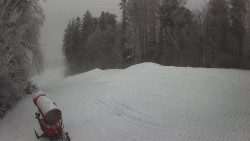 Prostřední část sjezdovky a snowpark