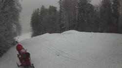 Prostřední část sjezdovky a snowpark