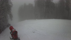 Prostřední část sjezdovky a snowpark