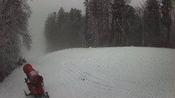 Prostřední část sjezdovky a snowpark