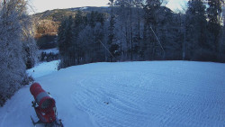 Prostřední část sjezdovky a snowpark