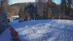 Prostřední část sjezdovky a snowpark