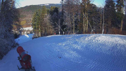Prostřední část sjezdovky a snowpark
