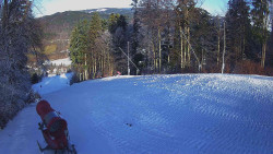 Prostřední část sjezdovky a snowpark