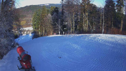 Prostřední část sjezdovky a snowpark