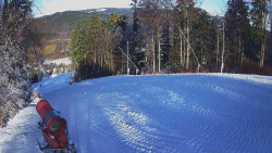 Prostřední část sjezdovky a snowpark