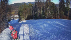 Prostřední část sjezdovky a snowpark