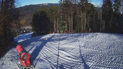 Prostřední část sjezdovky a snowpark