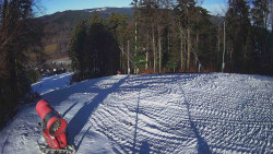 Prostřední část sjezdovky a snowpark