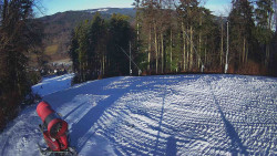 Prostřední část sjezdovky a snowpark
