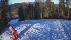 Prostřední část sjezdovky a snowpark