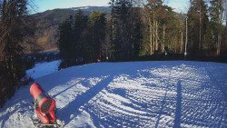 Prostřední část sjezdovky a snowpark