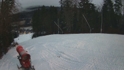 Prostřední část sjezdovky a snowpark