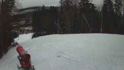 Prostřední část sjezdovky a snowpark