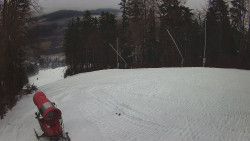 Prostřední část sjezdovky a snowpark