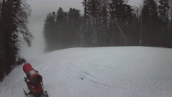 Prostřední část sjezdovky a snowpark