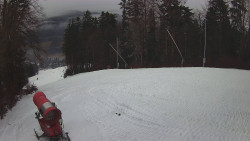 Prostřední část sjezdovky a snowpark
