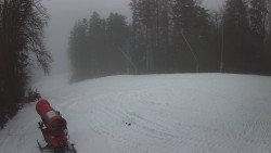 Prostřední část sjezdovky a snowpark