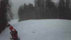 Prostřední část sjezdovky a snowpark