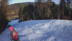 Prostřední část sjezdovky a snowpark