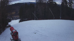 Prostřední část sjezdovky a snowpark