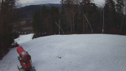 Prostřední část sjezdovky a snowpark