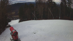 Prostřední část sjezdovky a snowpark