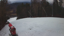 Prostřední část sjezdovky a snowpark