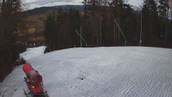 Prostřední část sjezdovky a snowpark
