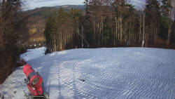 Prostřední část sjezdovky a snowpark