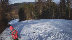 Prostřední část sjezdovky a snowpark
