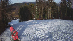 Prostřední část sjezdovky a snowpark
