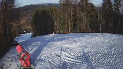 Prostřední část sjezdovky a snowpark