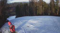 Prostřední část sjezdovky a snowpark