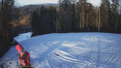 Prostřední část sjezdovky a snowpark