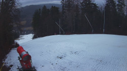 Prostřední část sjezdovky a snowpark