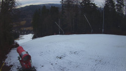 Prostřední část sjezdovky a snowpark