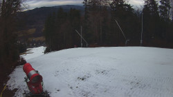 Prostřední část sjezdovky a snowpark